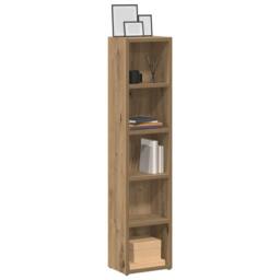 Berkfield Home Modern CD Cabinets 2 pcs Artisan Oak 21x16x93.5 cm Engineered Wood in Brown