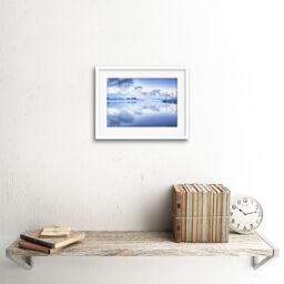 "Artery8 Wall Art Print Misty Lake Constance Framed in White - Size: W7"" x H9""" - thumbnail 2