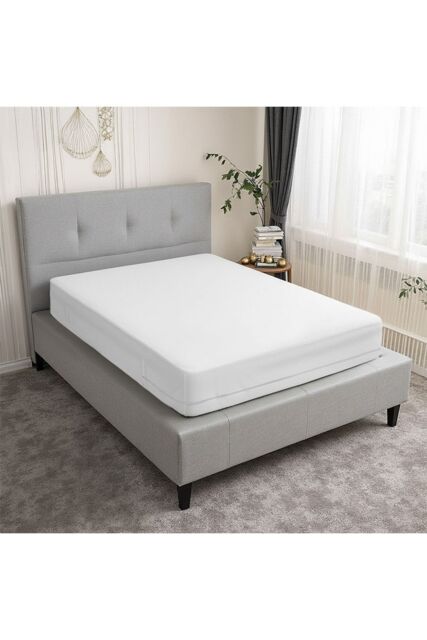 Living and Home Waterproof Fully Mattress Encasement Protector in White - Size: Double Fitted - image 1