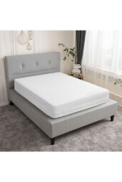 Living and Home Waterproof Fully Mattress Encasement Protector in White - Size: Double Fitted - thumbnail 1