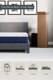 Home Discount Vida Designs Lisbon Faux Leather Bed Frame UKFR Fabric with Mattress in Grey - Size: Small Double - thumbnail 7