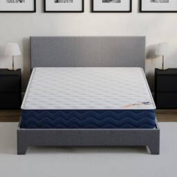 Home Discount Vida Designs Lisbon Faux Leather Bed Frame UKFR Fabric with Mattress in Grey - Size: Small Double - thumbnail 8