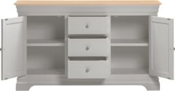 Seconique Bordeaux 2 Door 3 Drawer Sideboard (Fully Assembled) in Light Grey - thumbnail 3