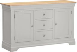 Seconique Bordeaux 2 Door 3 Drawer Sideboard (Fully Assembled) in Light Grey - thumbnail 2