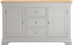 Seconique Bordeaux 2 Door 3 Drawer Sideboard (Fully Assembled) in Light Grey - thumbnail 4