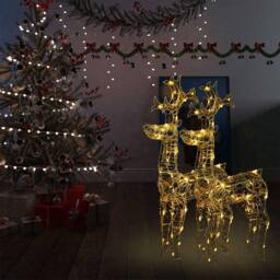 Berkfield Home Reindeer Christmas Decorations 2 pcs 60x16x100 cm Acrylic - Size: 60 x 16 x 100 cm