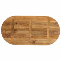 Berkfield Home Table Top 90x40x3.8 cm Oval Solid Wood Mango in Brown - thumbnail 5