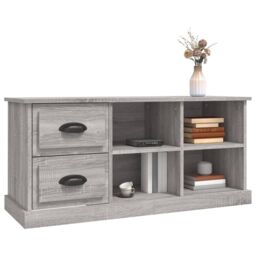 Berkfield Home TV Cabinet Grey Sonoma 102x35.5x47.5 cm Engineered Wood - thumbnail 4