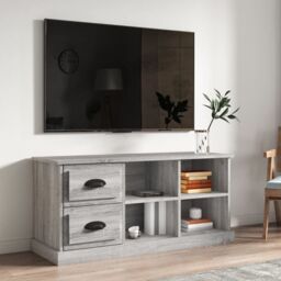 Berkfield Home TV Cabinet Grey Sonoma 102x35.5x47.5 cm Engineered Wood - thumbnail 1