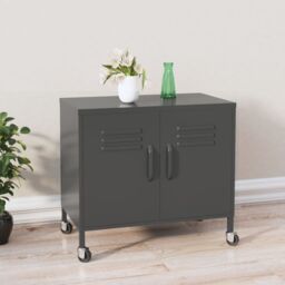 Berkfield Home Storage Cabinet Anthracite 60x35x56 cm Steel in Black - Size: 60 x 35 x 56 cm - thumbnail 1