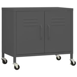 Berkfield Home Storage Cabinet Anthracite 60x35x56 cm Steel in Black - Size: 60 x 35 x 56 cm - thumbnail 2