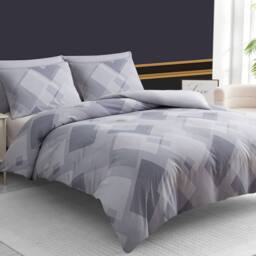 Grace Oeko Tex Certified Ultrasoft Superking Duvet Covers Machine Washable in Grey - Size: Single - thumbnail 1