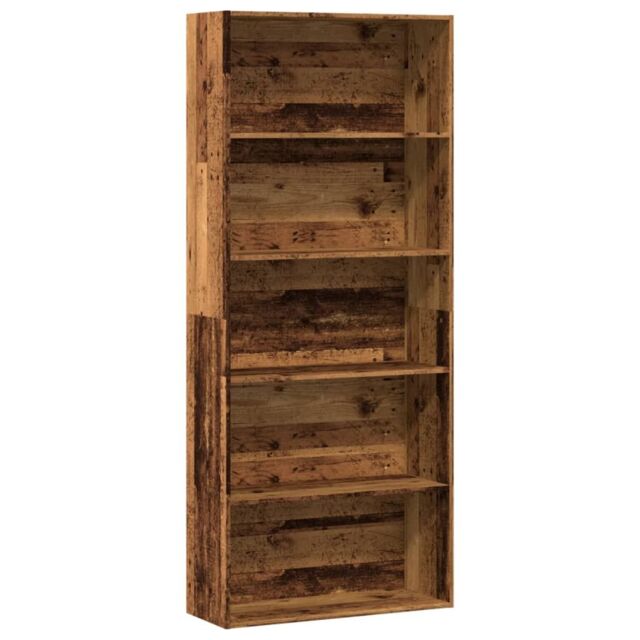 Berkfield Home Book Cabinet Old Wood 80x30x189 cm Engineered Wood in Brown - Size: 80 x 30 x 189 cm - image 1