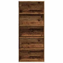 Berkfield Home Book Cabinet Old Wood 80x30x189 cm Engineered Wood in Brown - Size: 80 x 30 x 189 cm - thumbnail 4