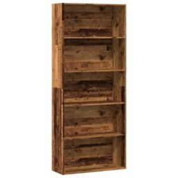 Berkfield Home Book Cabinet Old Wood 80x30x189 cm Engineered Wood in Brown - Size: 80 x 30 x 189 cm - thumbnail 1