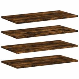 Berkfield Home Wall Shelves 4 pcs Smoked Oak 60x30x1.5 cm Engineered Wood in Brown - thumbnail 1