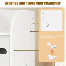 NESTLUNE White Tall Corner Cabinet Slim Bathroom Storage Shelf Unit - thumbnail 5