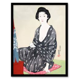Artery8 Goyo Hashiguchi Framed Wall Art Print Woman In Summer Clothing - Size: A3 - thumbnail 1