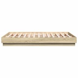 Berkfield Home Durable Bed Frame without Mattress Sonoma Oak 140x190 cm in Light Tan - thumbnail 5