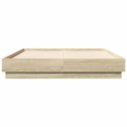 Berkfield Home Durable Bed Frame without Mattress Sonoma Oak 140x190 cm in Light Tan - thumbnail 4