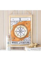 KDMD The Wheel of Fortune Vintage Tarot Wall Hanging in Orange - thumbnail 1