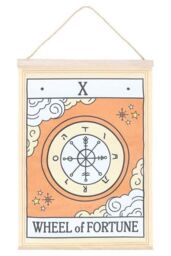 KDMD The Wheel of Fortune Vintage Tarot Wall Hanging in Orange - thumbnail 2