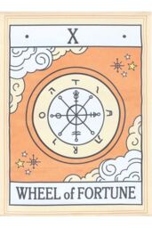 KDMD The Wheel of Fortune Vintage Tarot Wall Hanging in Orange - thumbnail 3