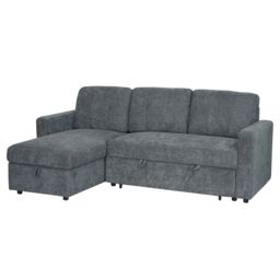 Aspire Nexis Corner Sofa Bed with Storage, Chaise on the Left in Charcoal - Size: 3 Seater - thumbnail 2