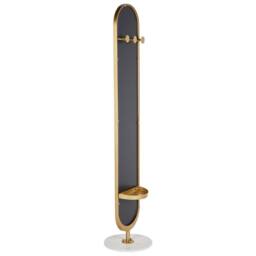 Wyld and Coco Luxor Home Gold Coat Stand with Full-Length Mirror and Marble Base - thumbnail 5