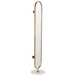 Wyld and Coco Luxor Home Gold Coat Stand with Full-Length Mirror and Marble Base - thumbnail 4