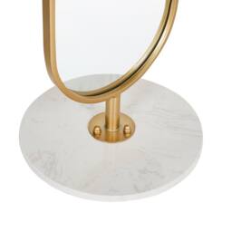 Wyld and Coco Luxor Home Gold Coat Stand with Full-Length Mirror and Marble Base - thumbnail 8