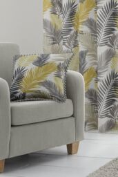 Fusion 'Tropical' Exotic Palm Leaf Print Filled Cushion 100% Cotton in Mustard - Size: 43 cm x 43 cm - thumbnail 3