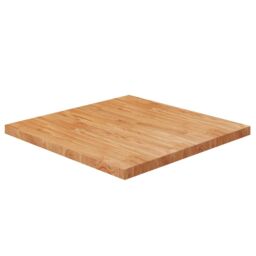 Berkfield Home Square Table Top Light Brown 80x80x4cm Treated Solid Wood Oak - Size: 80 x 80 x 4 cm - thumbnail 1