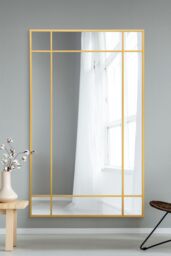 "MirrorOutlet Gold Contemporary Wall & Leaner Mirror 71"" X 43"" (180 x 110CM) - Size: 1 Pack" - thumbnail 1