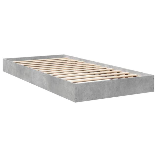 Berkfield Home Modern Bed Frame without Mattress Concrete Grey 75x190 cm Small Single - image 1