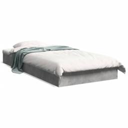 Berkfield Home Modern Bed Frame without Mattress Concrete Grey 75x190 cm Small Single - thumbnail 3