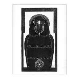 Artery8 Samuel J De Mesquita Framed Wall Art Print Stylised Ara Macaw Parrot in White - Size: A4 - thumbnail 3