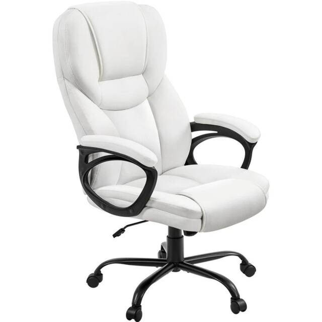 Kelvenix White High Back Desk Chair Adjustable Height Ergonomic Swivel Computer Chair - image 1