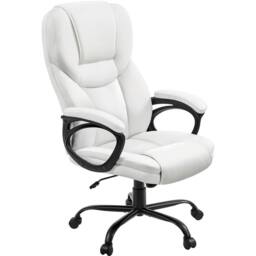 Kelvenix White High Back Desk Chair Adjustable Height Ergonomic Swivel Computer Chair - thumbnail 1