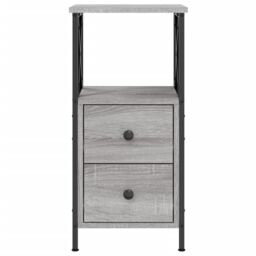Berkfield Home Bedside Cabinet Grey Sonoma 34x35.5x70 cm Engineered Wood - thumbnail 6