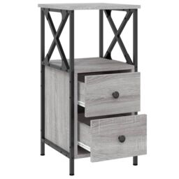Berkfield Home Bedside Cabinet Grey Sonoma 34x35.5x70 cm Engineered Wood - thumbnail 5