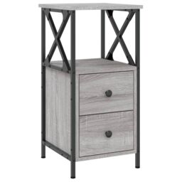 Berkfield Home Bedside Cabinet Grey Sonoma 34x35.5x70 cm Engineered Wood - thumbnail 2