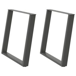 Berkfield Home vidXL Dining Table Legs U-Shaped 2 pcs Anthracite 80x(72-73) cm Steel in Black - thumbnail 2
