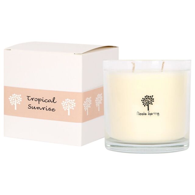 Nicola Spring 400g Soy Wax Scented Candle - Tropical Sunrise - Aromatherapy Jar Candle in Clear - image 1