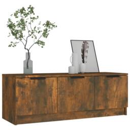 Berkfield Home TV Cabinet Smoked Oak 102x35x36.5 cm Engineered Wood in Brown - thumbnail 5