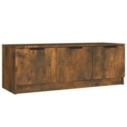 Berkfield Home TV Cabinet Smoked Oak 102x35x36.5 cm Engineered Wood in Brown - thumbnail 3