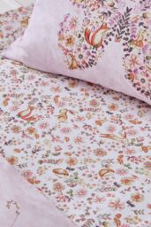 Catherine Lansfield 'Enchanted Butterfly' Fitted Sheet in Pink - Size: Single - thumbnail 1