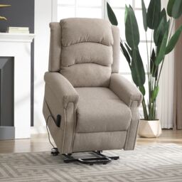 Artemis Home Eltham Dual Motor Electric Lift Assist Recliner with Massage & Heat in Beige - thumbnail 4