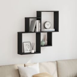 Berkfield Home Black Oak Wall Cabinet - 80x15x78.5 cm, Made from Engineered Wood - Size: 80x15x78.5 cm - thumbnail 1