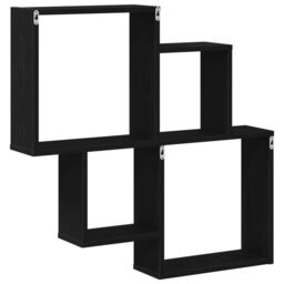 Berkfield Home Black Oak Wall Cabinet - 80x15x78.5 cm, Made from Engineered Wood - Size: 80x15x78.5 cm - thumbnail 5